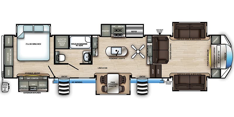 2021 FOREST RIVER 379FLOK - Floorplan 1