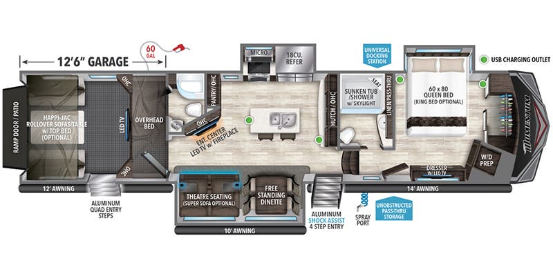 2020 Grand Design Momentum 397TH - Floorplan 1
