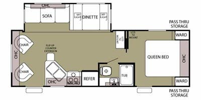 2011 FOREST RIVER CHEROKEE 26RL - Floorplan 1