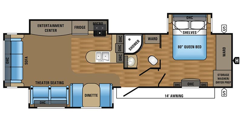 2017 Jayco Jay Flight 34RSBS - Floorplan 1