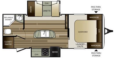 2016 Keystone Cougar Half-Ton 22RBIWE - Floorplan 1