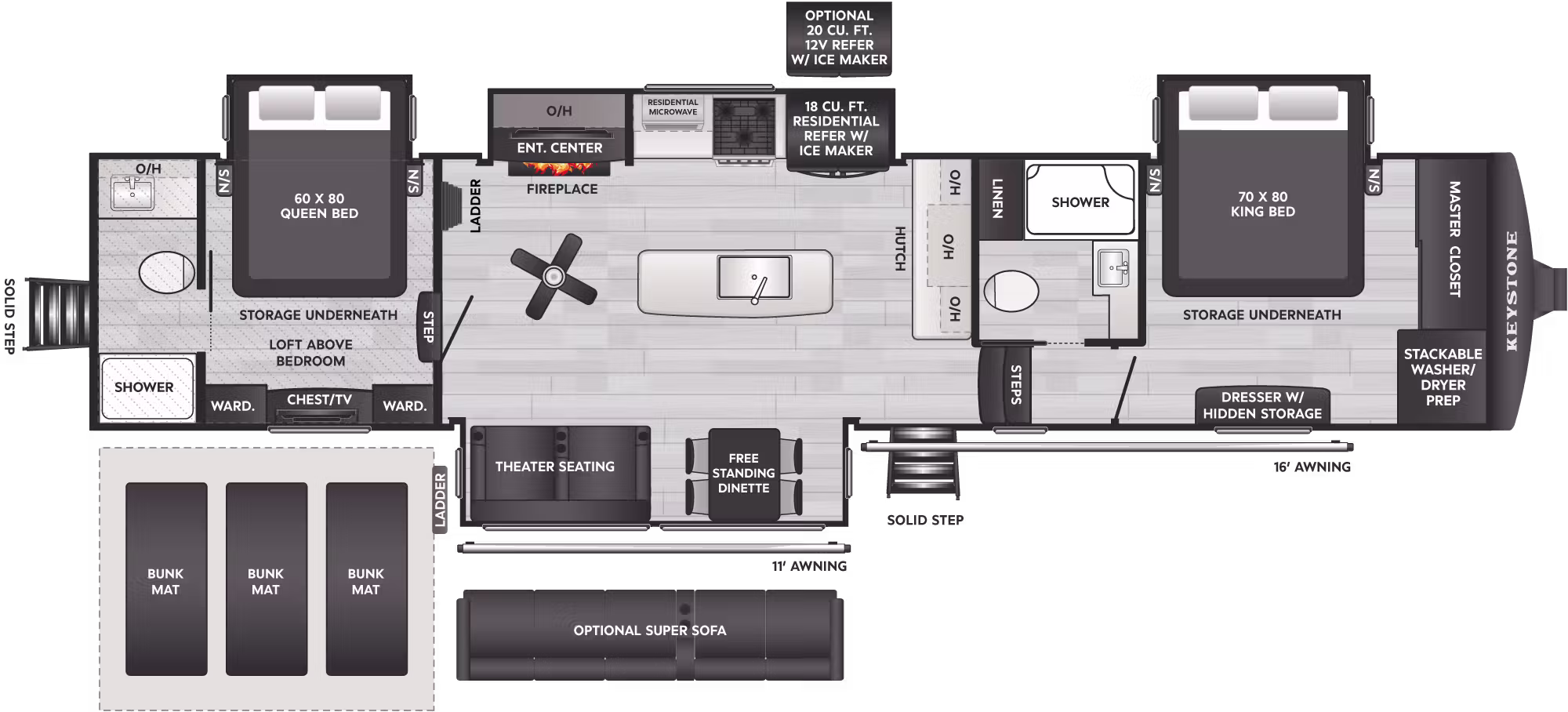 2027 KEYSTONE 390DS - Floorplan 1