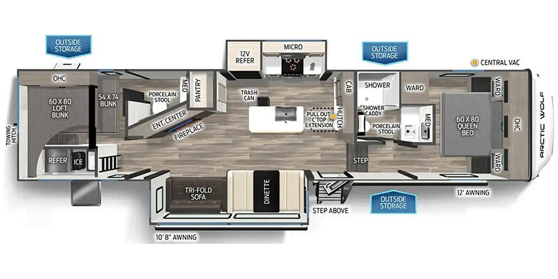 2025 Forest River Cherokee Arctic Wolf 331BH floorplan
