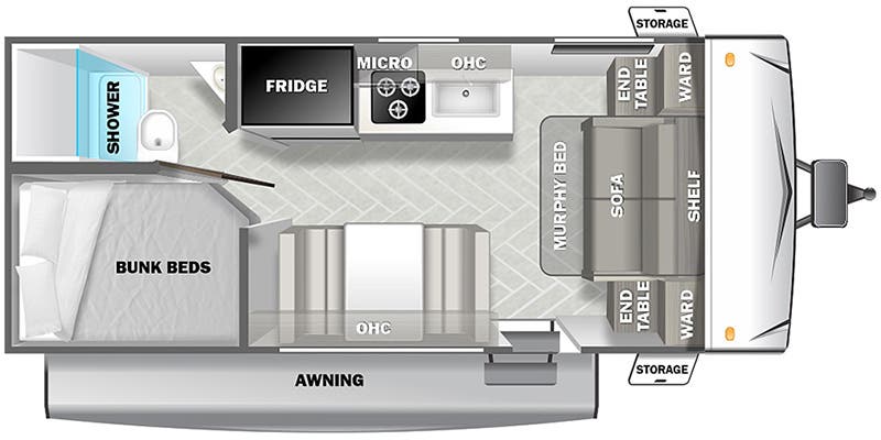 2024 Forest River EVO Factory Select Southwest 178DB - Floorplan 1