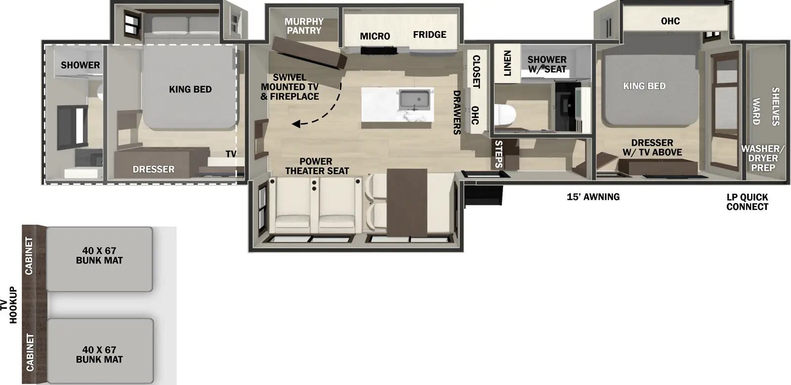 2026 Forest River Cedar Creek 38DB floorplan