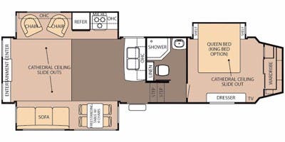 2013 FOREST RIVER CEDAR CREEK SILVERBACK 29RE - Floorplan 1