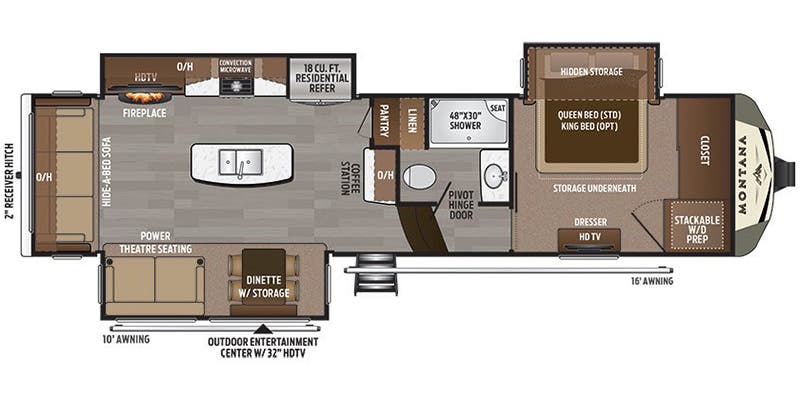 2019 Keystone Montana 3121RL floorplan