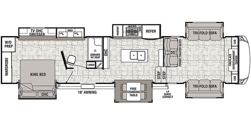 2019 Forest River Cedar Creek Hathaway Edition 38FLX - Floorplan 1