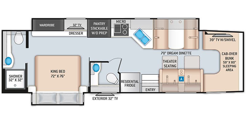 2022 Thor Motor Coach Omni BT36 - Floorplan 1