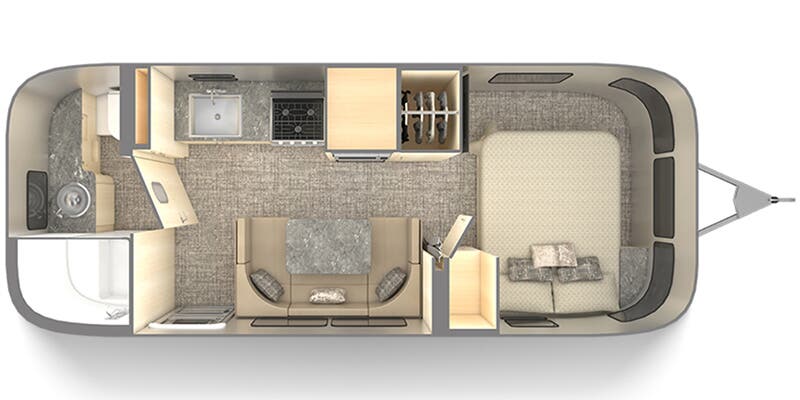 2025 Airstream Flying Cloud 23FBT - Floorplan 1