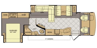 2015 Fleetwood Bounder 33C - Floorplan 1