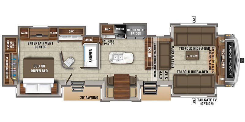 2020 JAYCO NORTH POINT 381FLWS - Floorplan 1