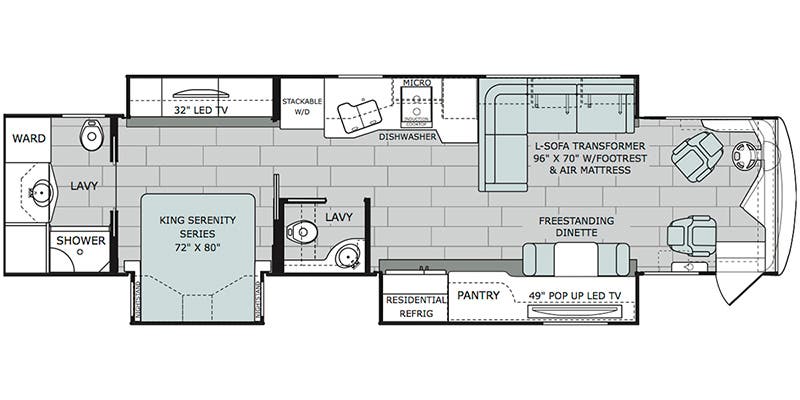 2018 HOLIDAY RAMBLER 40E - Floorplan 1