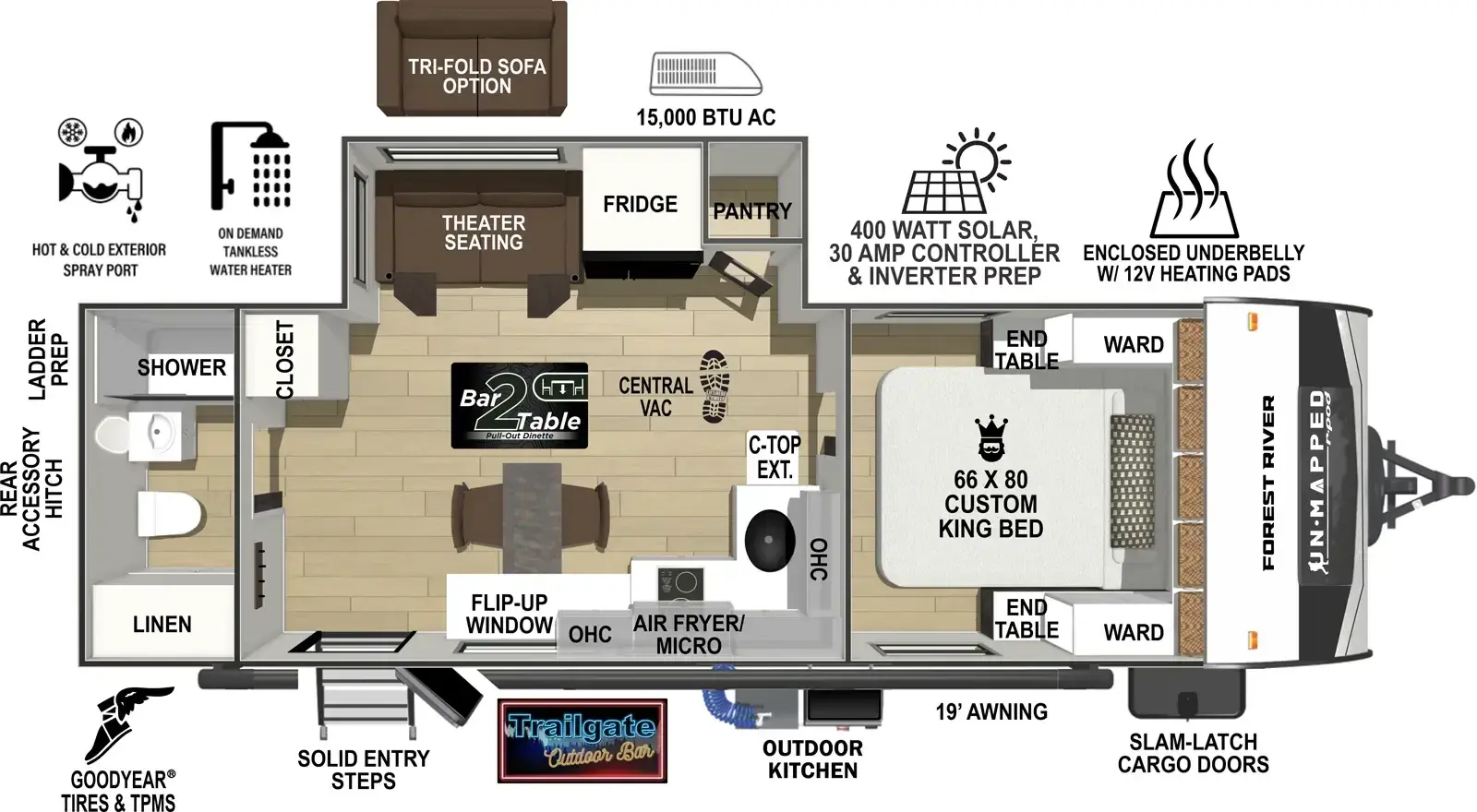 2027 Forest River Un-Mapped 22RB floorplan