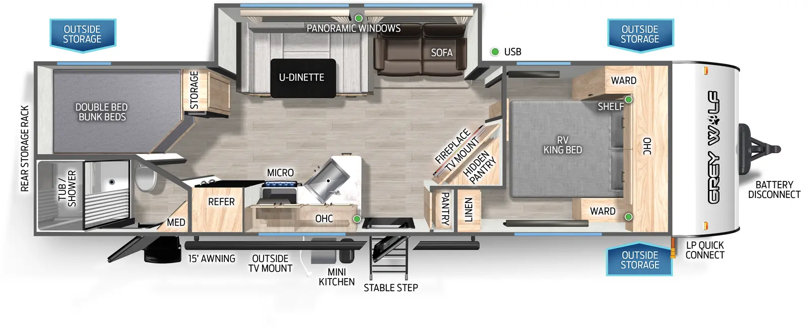 2026 FOREST RIVER CHEROKEE GREY WOLF 26KF - Floorplan 1