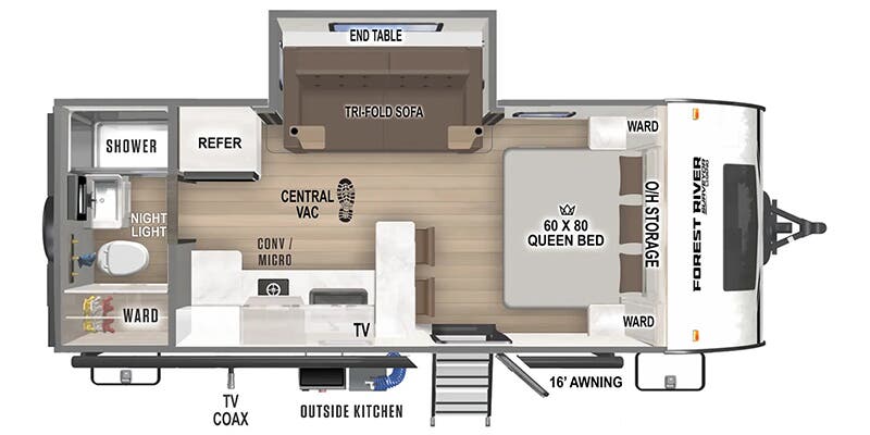2025 Forest River Surveyor Legend 19SSLE - Floorplan 1