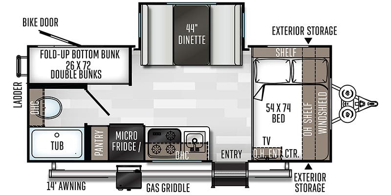 2020 Forest River Rockwood Geo Pro G20BHS floorplan
