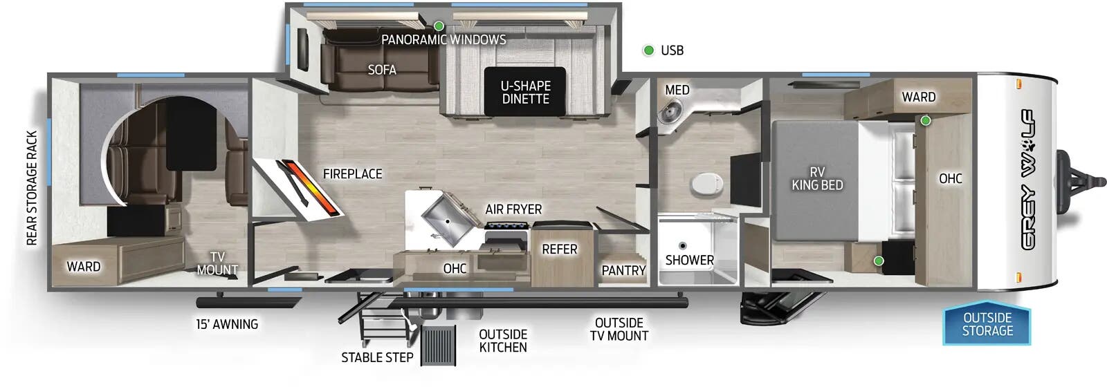 2026 Forest River Cherokee Grey Wolf 29NM - Floorplan 1
