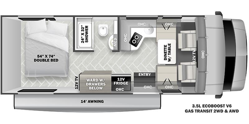 2024 FOREST RIVER SUNSEEKER 2380 - Floorplan 1