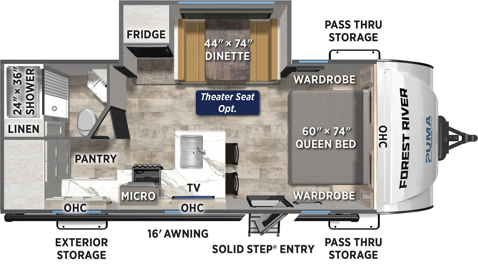 2026 PALOMINO PUMA LITE 232UD - Floorplan 1