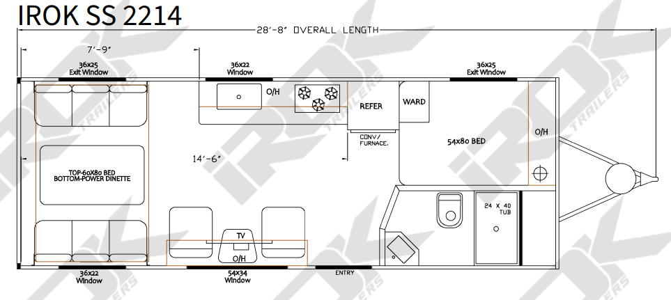 2026 IROK Trailers IROK LUXE SS2214 - Floorplan 1