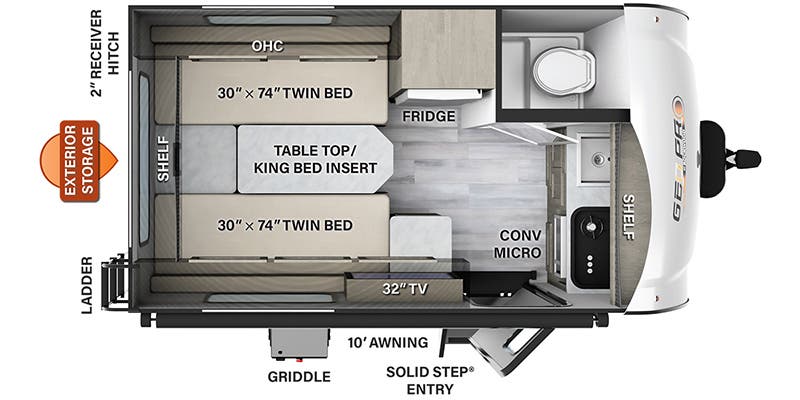 2024 Forest River Rockwood Geo Pro G15TB - Floorplan 1