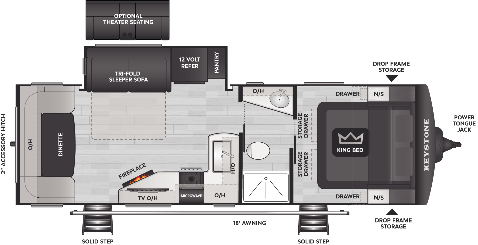2026 Keystone Cougar Half-Ton 25RDS - Floorplan 1
