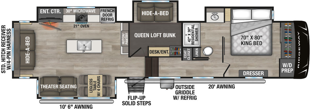 2027 KZ RIDGEWAY 36MBL - Floorplan 1