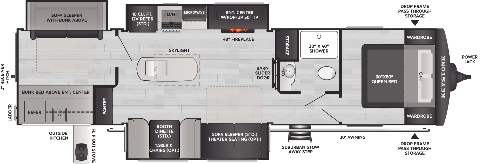 2027 KEYSTONE 340BH - Floorplan 1