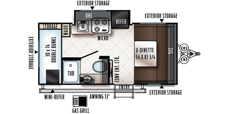 2018 FOREST RIVER 16BH - Floorplan 1