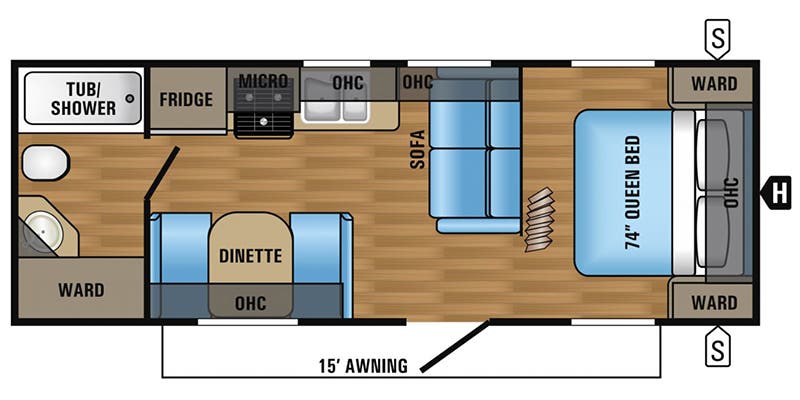 2017 Jayco Jay Flight 23RB - Floorplan 1