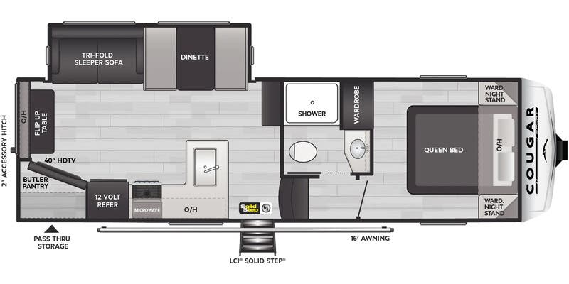 2026 Keystone Cougar Sport 2400RE - Floorplan 1