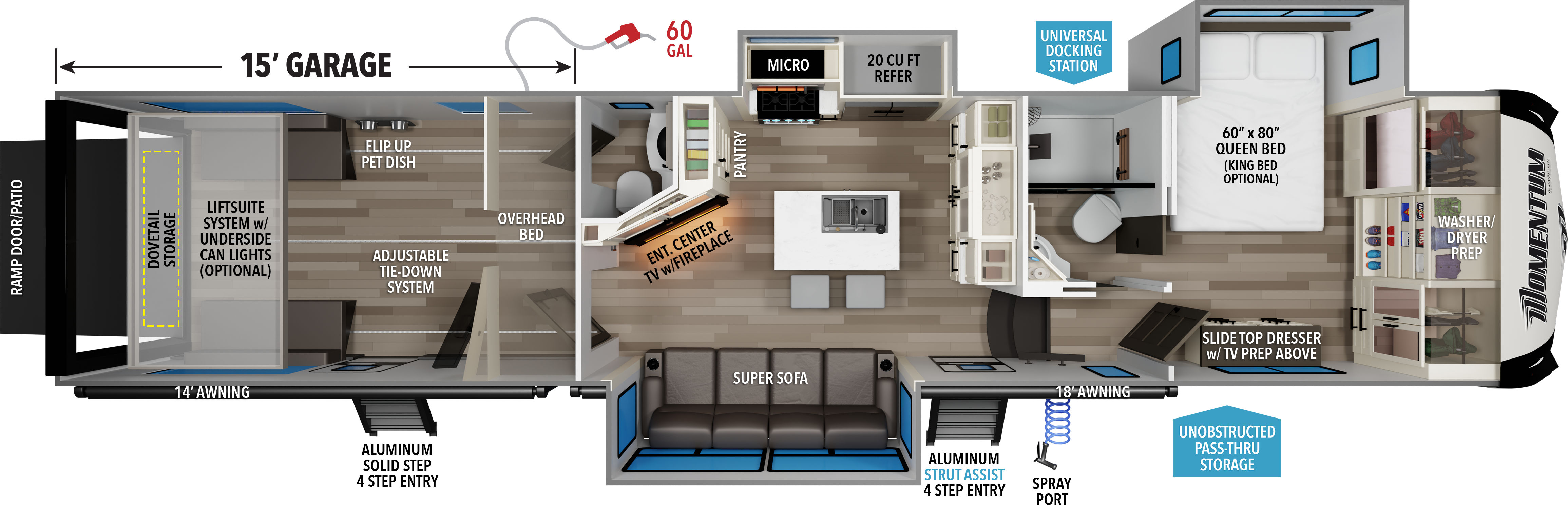 2026 Grand Design Momentum M-Class 381MS - Floorplan 1