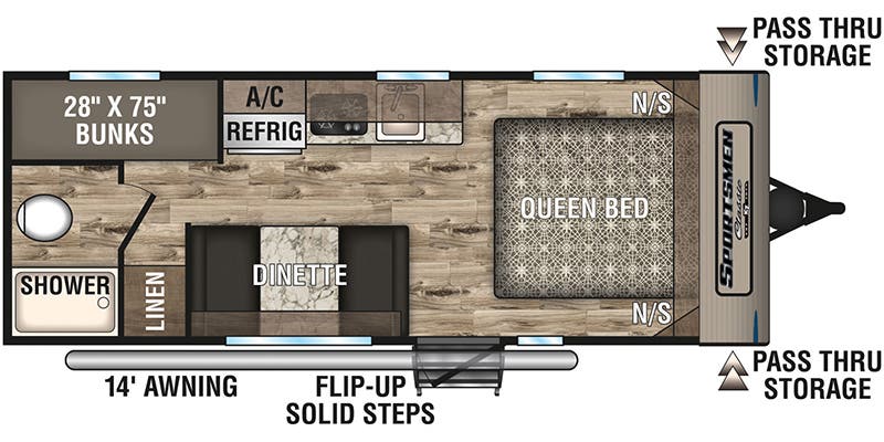 2019 KZRV, LP SPORTSMAN 181BH - Floorplan 1