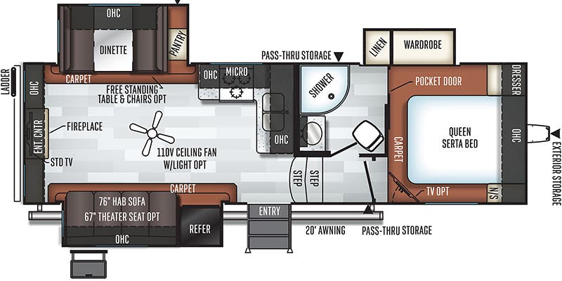 2020 Forest River Rockwood Ultra Lite 2650WS - Floorplan 1