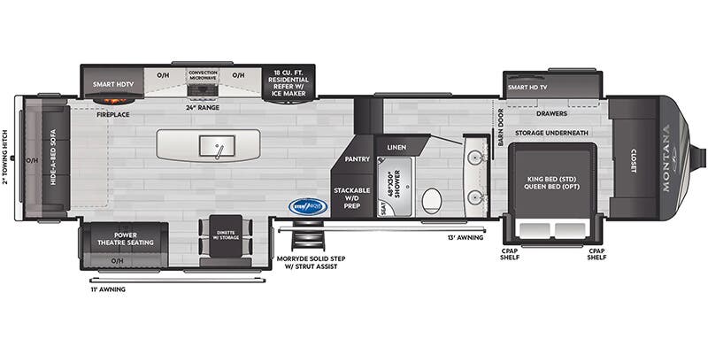 2026 Keystone Montana 3781RL - Floorplan 1