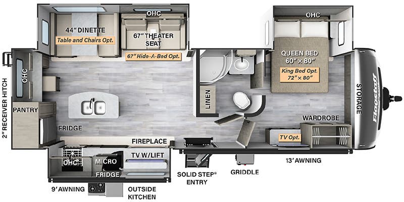 2023 FOREST RIVER 27FBIK - Floorplan 1