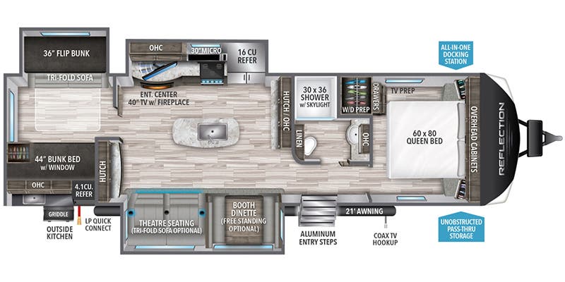 2023 GRAND DESIGN 312BHTS - Floorplan 1