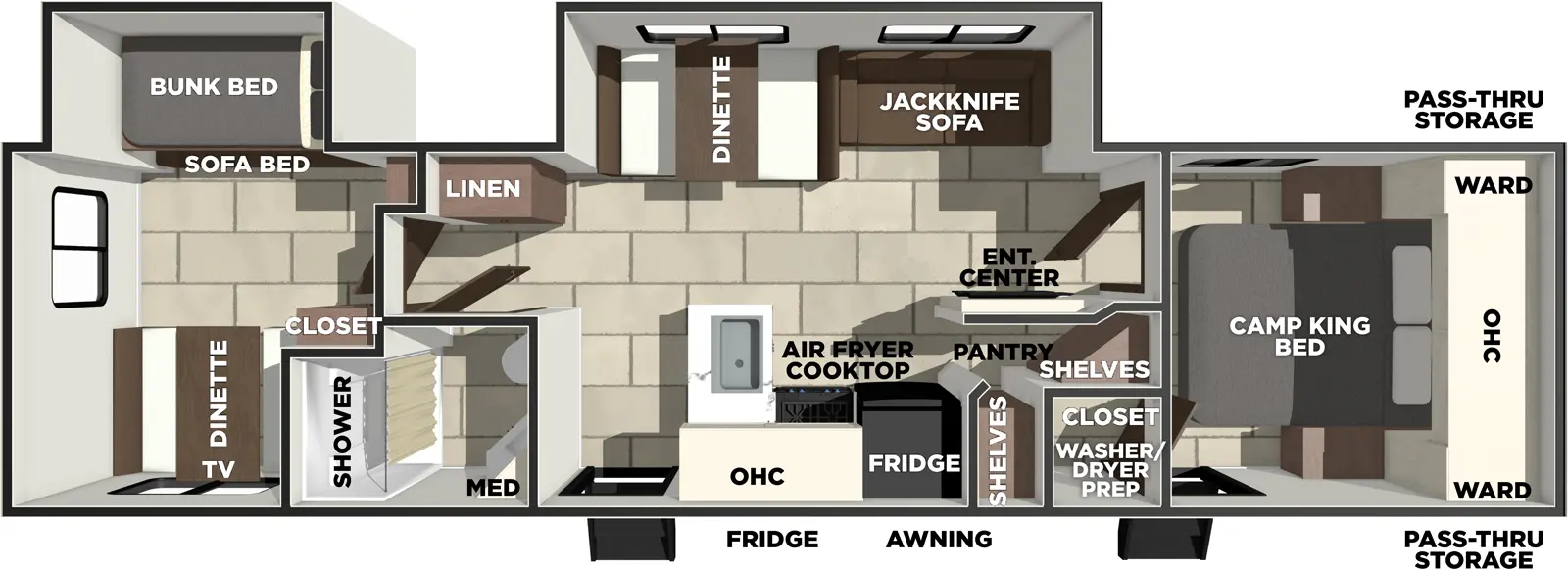 2026 Winnebago Thrive 26FKD floorplan