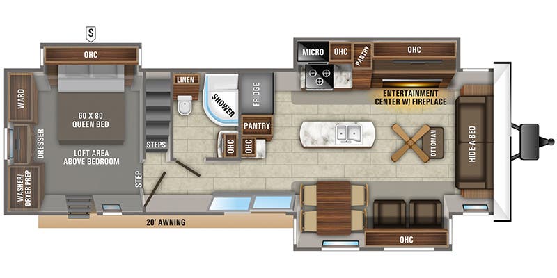 2020 Jayco Jay Flight Bungalow 40LOFT - Floorplan 1
