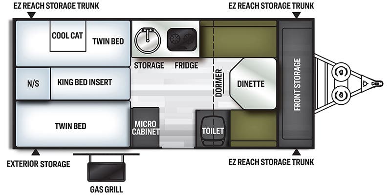 2021 FOREST RIVER ROCKWOOD HARD SIDE A213HW - Floorplan 1