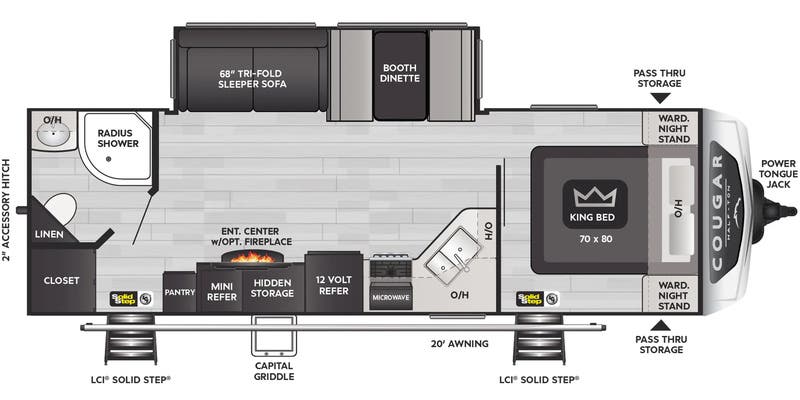 2024 Keystone Cougar Half-Ton 26RBSWE - Floorplan 1
