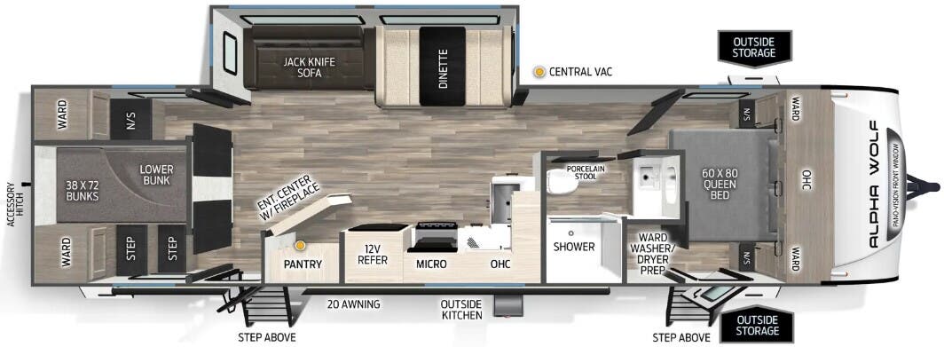 2026 Forest River Cherokee Alpha Wolf 29DCB - Floorplan 1