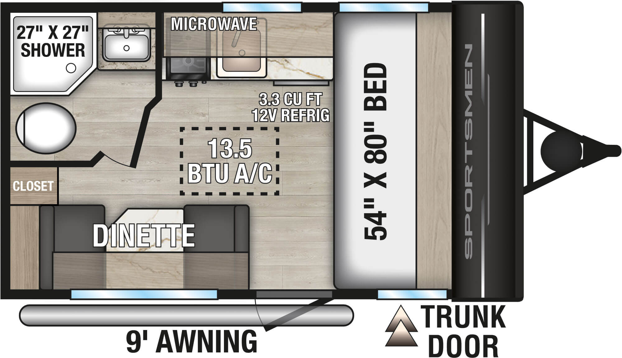 2027 KZ SPORTSMEN 130RD - Floorplan 1