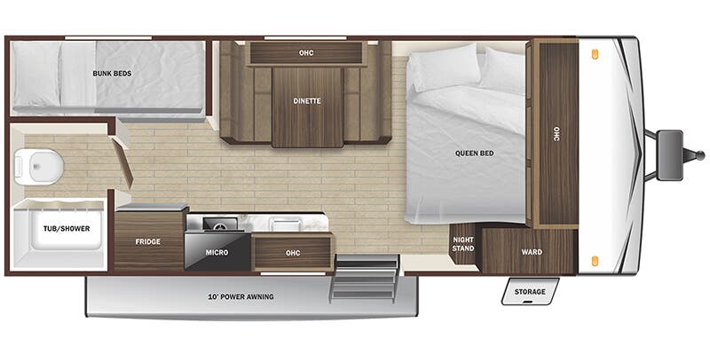 2026 Highland Ridge Open Range Conventional 177BHW Colt - Floorplan 1