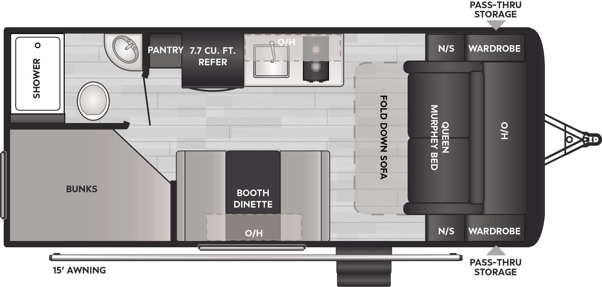 2025 Keystone Hideout Mini 230MBBH floorplan