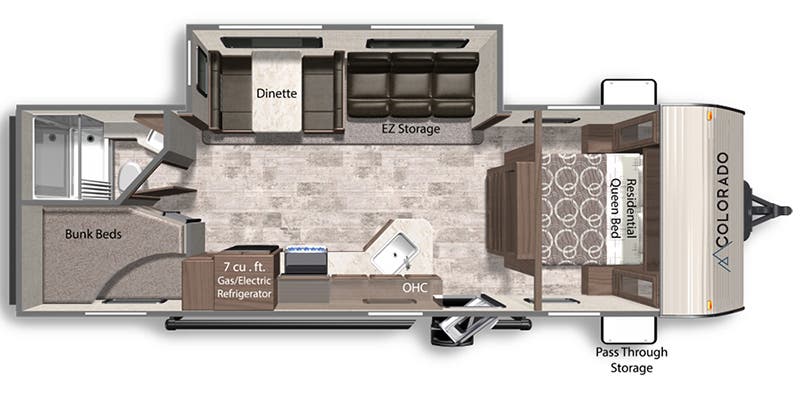 2022 DUTCHMEN COLORADO 26BHC floorplan