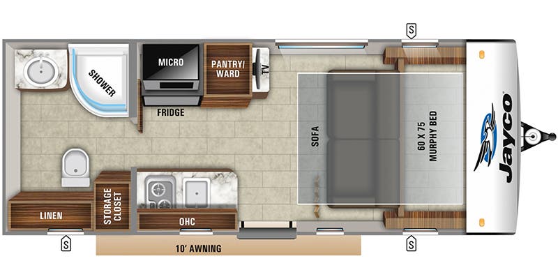 2019 JAYCO 16MRB - Floorplan 1