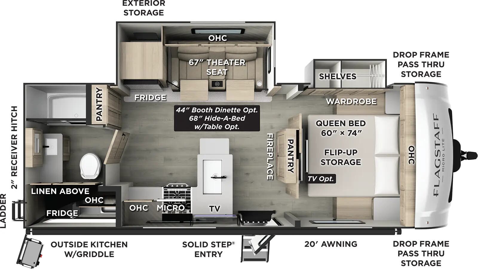 2026 Forest River Flagstaff Micro Lite 25BSDS floorplan