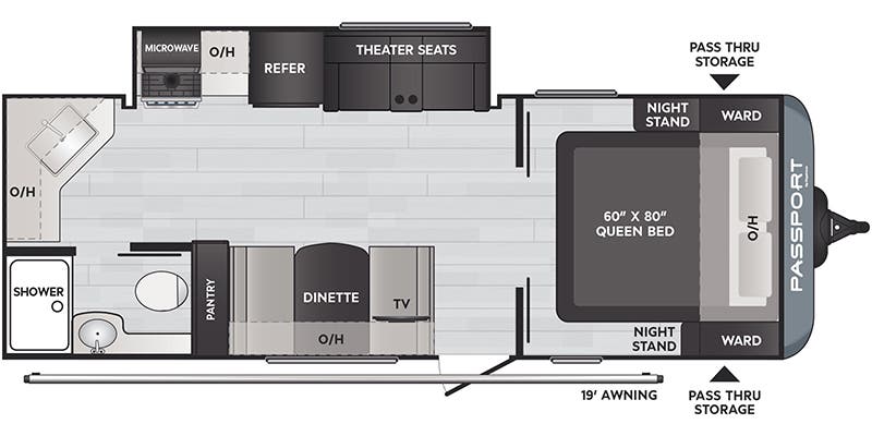 2023 KEYSTONE PASSPORT 229RK - Floorplan 1